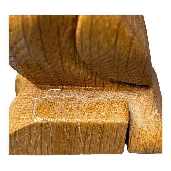 Vintage Hand Carved Wooden Egret Bird Sculptures – Pair of Mid-Century Figurines - Picture 6 of 11